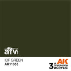 AK Interactive AFV Series IDF Green Acrylic Paint 17ml 3rd Generation (2)
