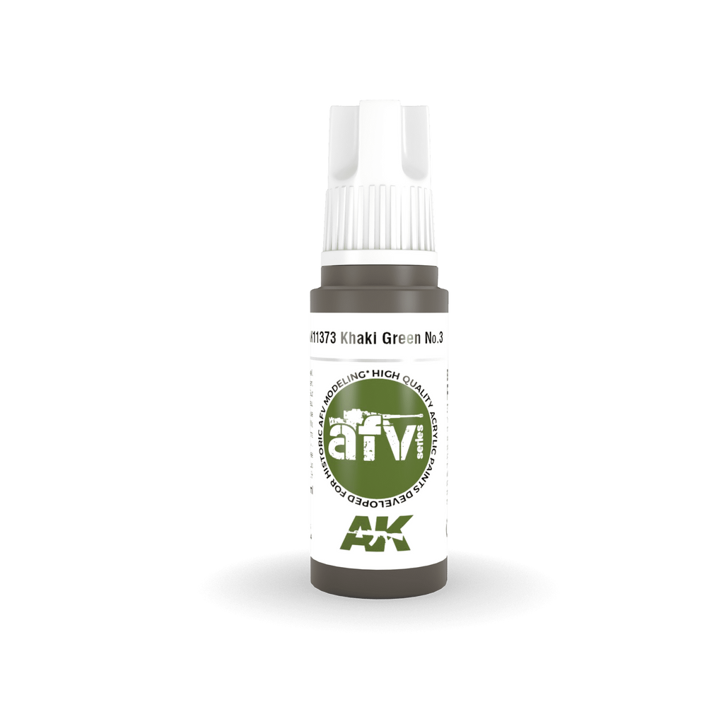 AK Interactive AK11373 AFV Series Khaki Green No.3 Acrylic Paint 17ml 3rd Generation