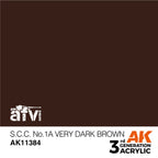 AK Interactive AFV Series SCC No1A Very Dark Brown Acrylic Paint 17ml (2)