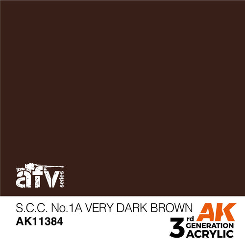 AK Interactive AFV Series SCC No1A Very Dark Brown Acrylic Paint 17ml (2)