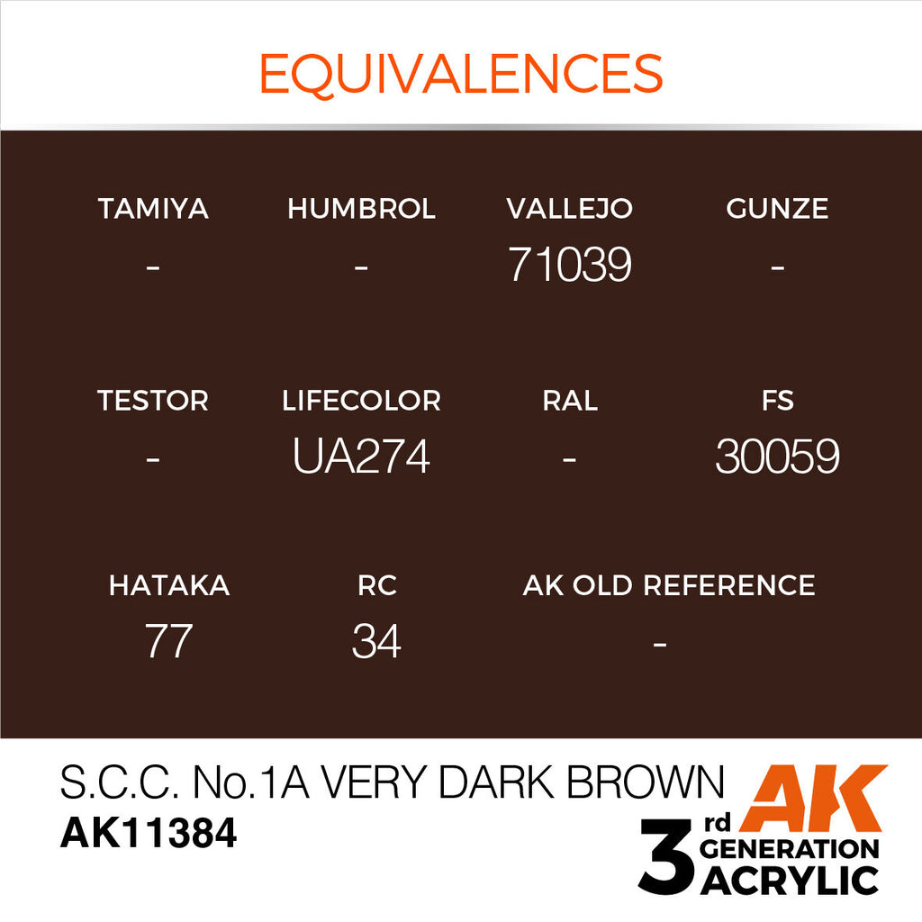 AK Interactive AFV Series SCC No1A Very Dark Brown Acrylic Paint 17ml (3)