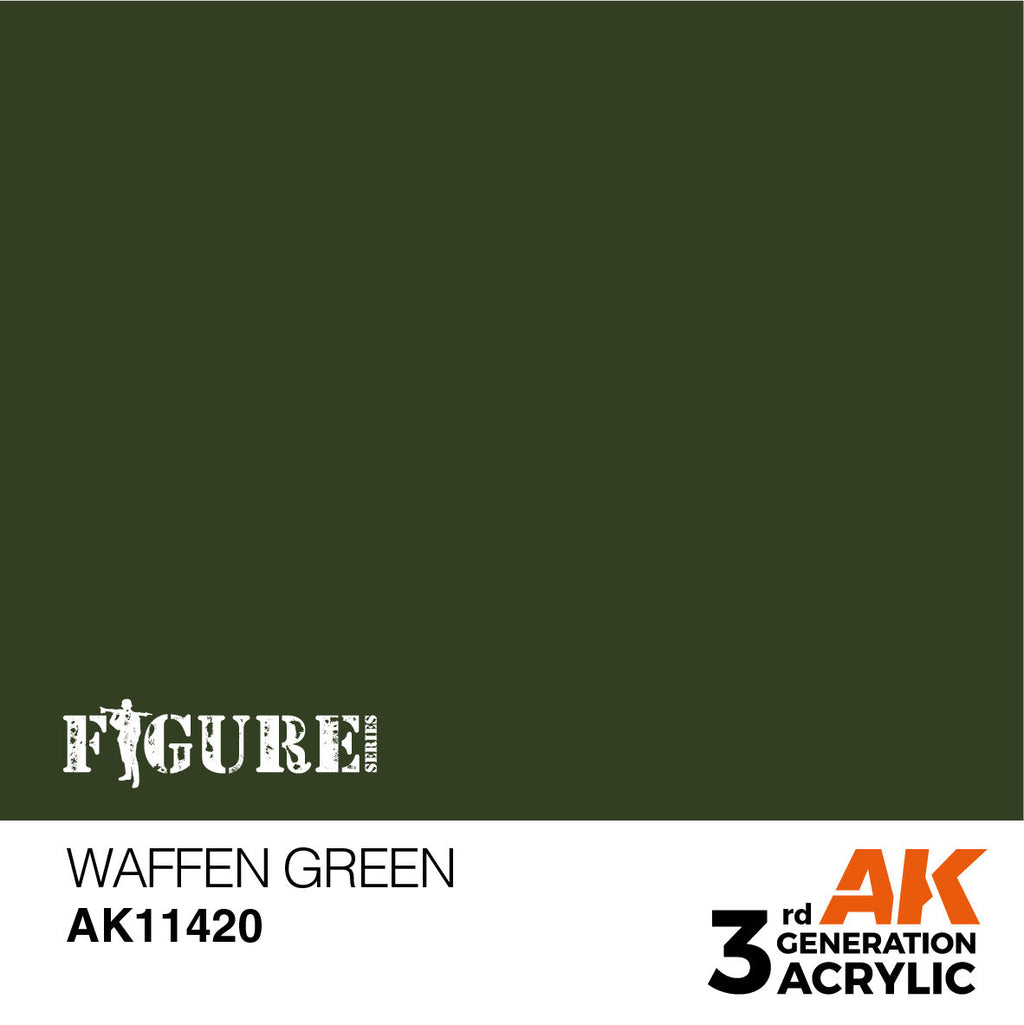 AK Interactive AK11420 Figure Series Waffen Green Acrylic Paint 17ml 3rd Generation
