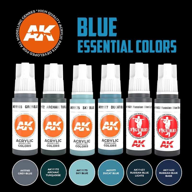 AK Interactive Blue Essential Colors Acrylic Paint Set 3rd Generation (3)
