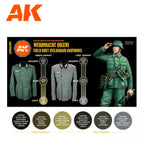AK Interactive AK11627 Figure Series German Field Grey Uniforms Acrylic Paint Set 3rd Generation