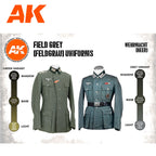 AK Interactive AK11627 Figure Series German Field Grey Uniforms Acrylic Paint Set 3rd Generation