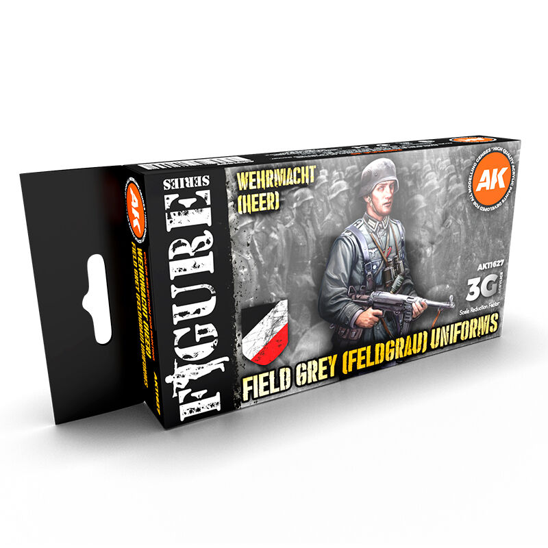 AK Interactive AK11627 Figure Series German Field Grey Uniforms Acrylic Paint Set 3rd Generation