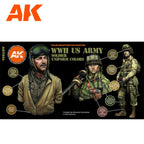AK Interactive AK11634 Figure Series WWII US Uniforms Acrylic Paint Set 3rd Generation