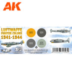 AK Interactive AK11720 Air Series Luftwaffe Fighter Colors 1941-1944 Acrylic Paint Set 3rd Generation