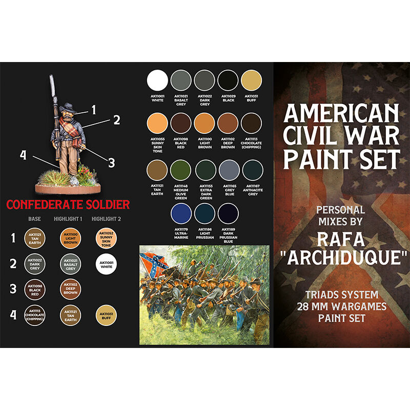 AK Interactive AK11764 Signature Set American Civil War Acrylic Paint Set 3rd Generation