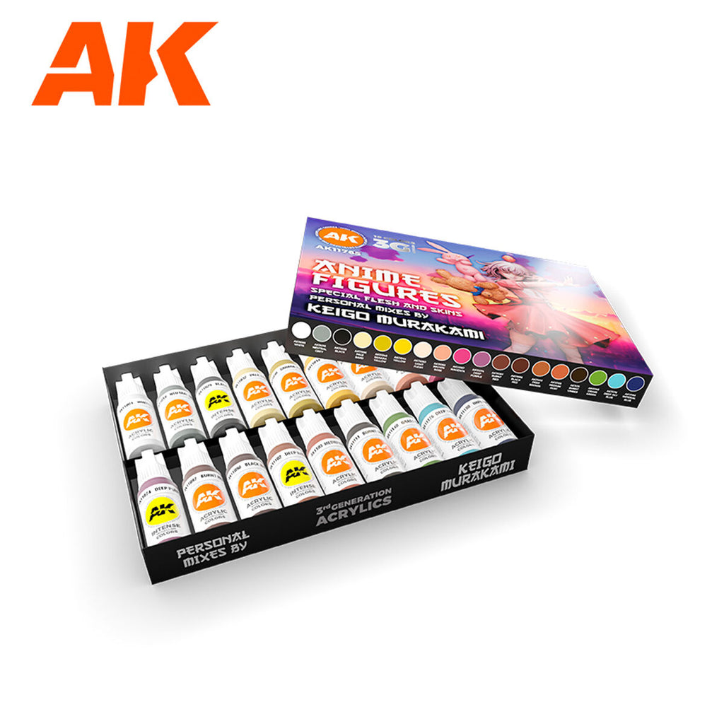 AK Interactive AK11765 Signature Set Anime Figures Special Flesh and Skins Keigo Murakami Acrylic Paint Set 3rd Generation