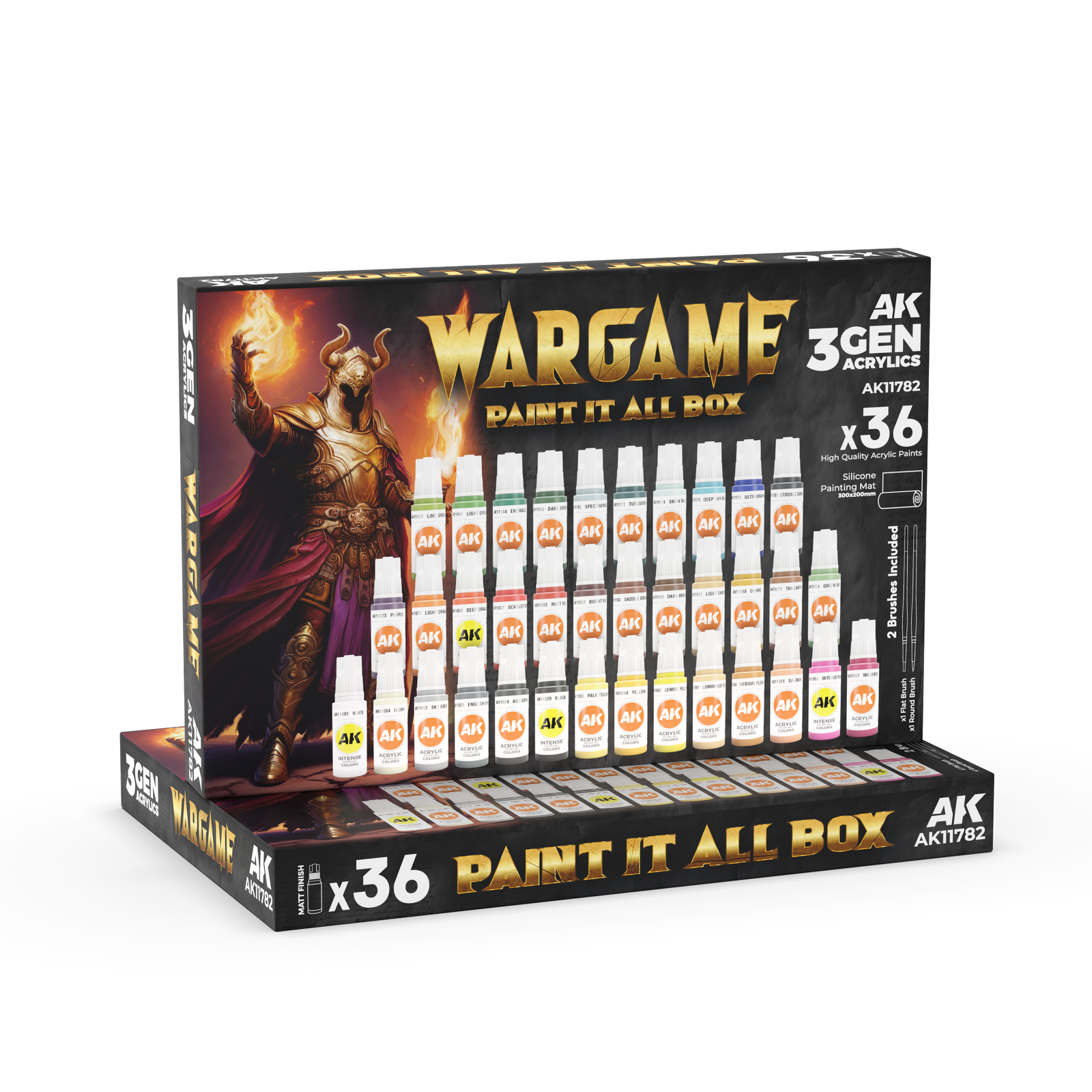 AK Interactive AK11782 Wargame Paint It All Box 36 Colours Acrylic Paint Set 3rd Generation
