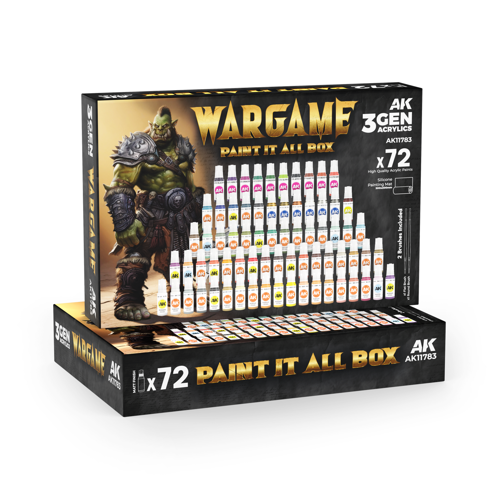 AK Interactive Wargame Paint It All Box (72 Colours) Acrylic Paint Set