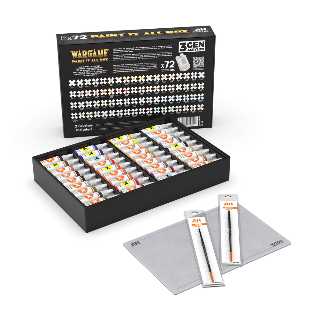AK Interactive Wargame Paint It All Box (72 Colours) Acrylic Paint Set (2)