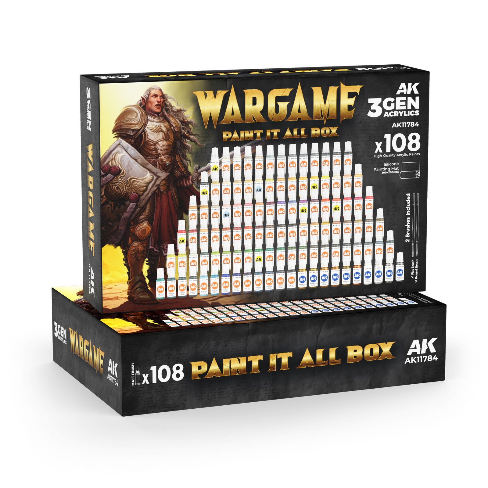AK Interactive Wargame Paint It All Box (108 Colours) Acrylic Paint