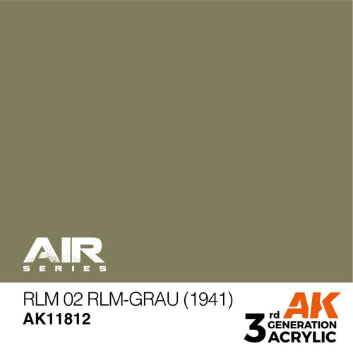 AK Interactive AK11812 Air Series RLM 02 RLM-Grau 1941 Acrylic Paint 17ml 3rd Generation