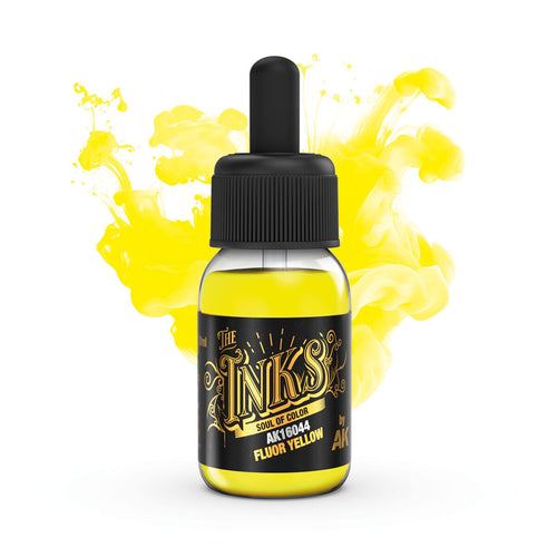 AK Interactive AK16044 The Inks Fluor Yellow Acrylic Ink 30ml