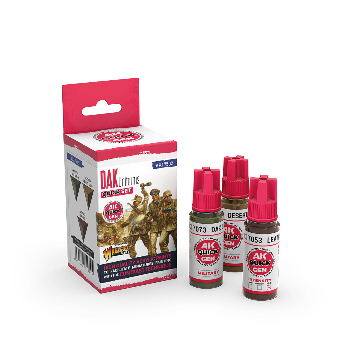 AK Interactive AK17502 Quick Gen DAK Uniforms Acrylic Paint Set 3 Colours