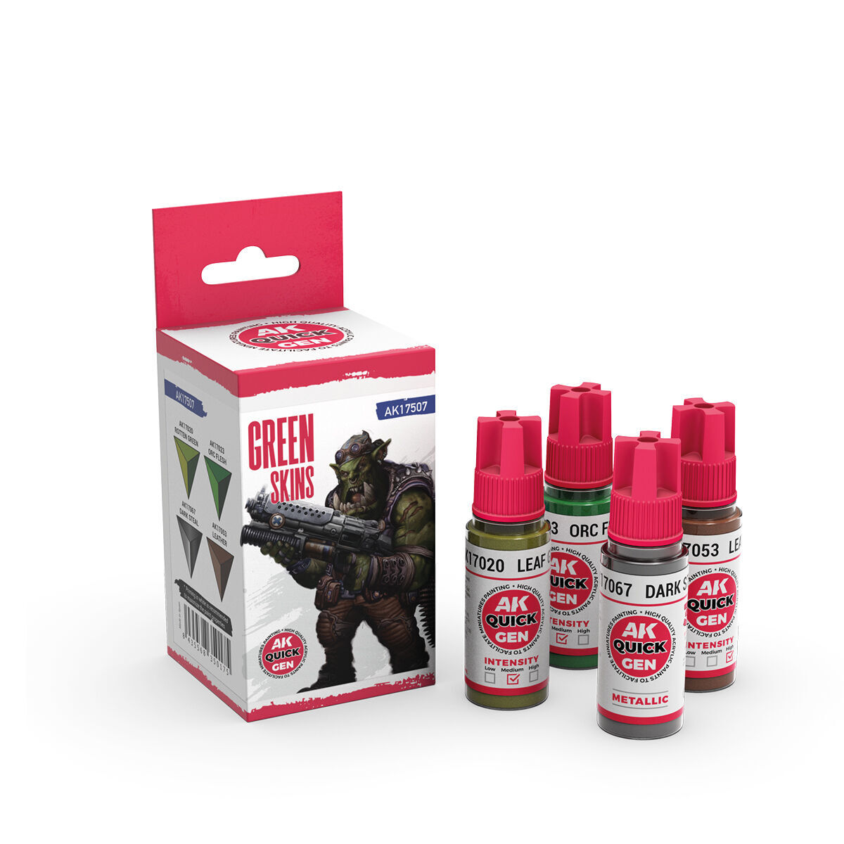 AK Interactive Quick Gen Green Skins Acrylic Paint Set (4 Colours) (2)