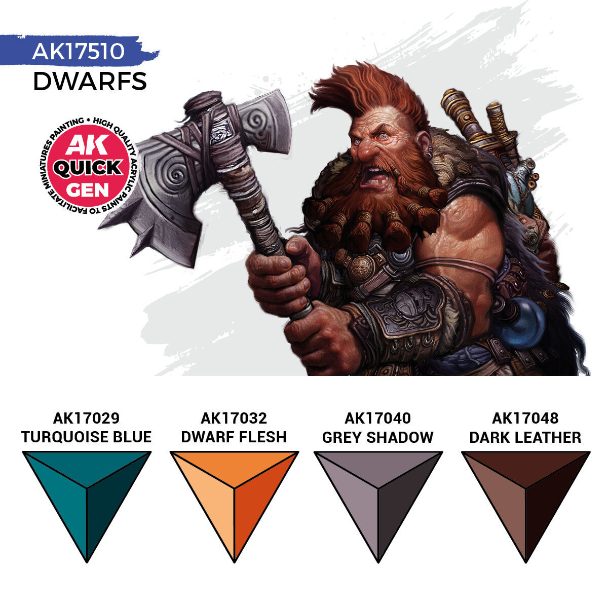 AK Interactive Quick Gen Dwarfs Acrylic Paint Set (4 Colours) (3)