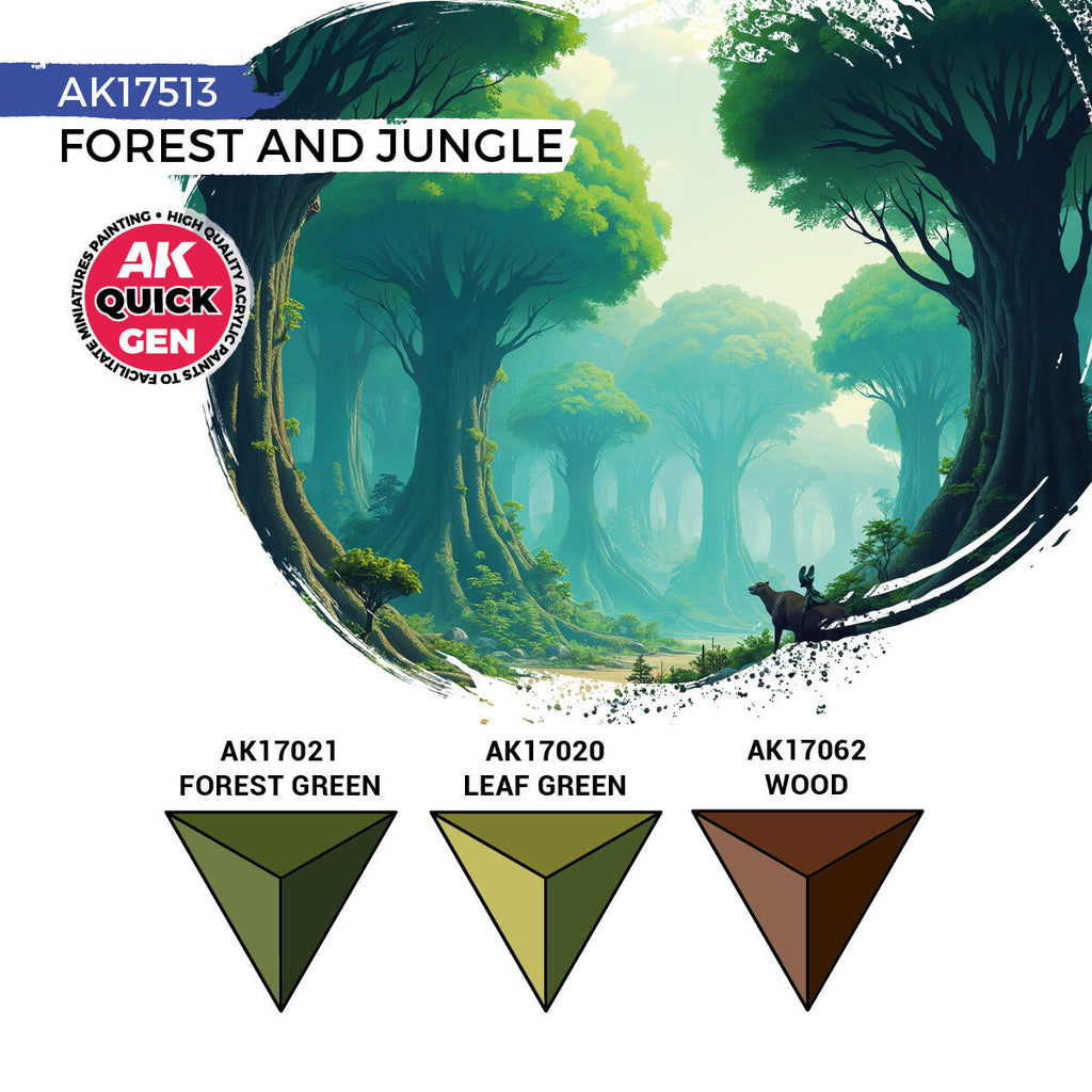 AK Interactive Quick Gen Forest & Jungle Acrylic Paint Set (3 Colours) (3)