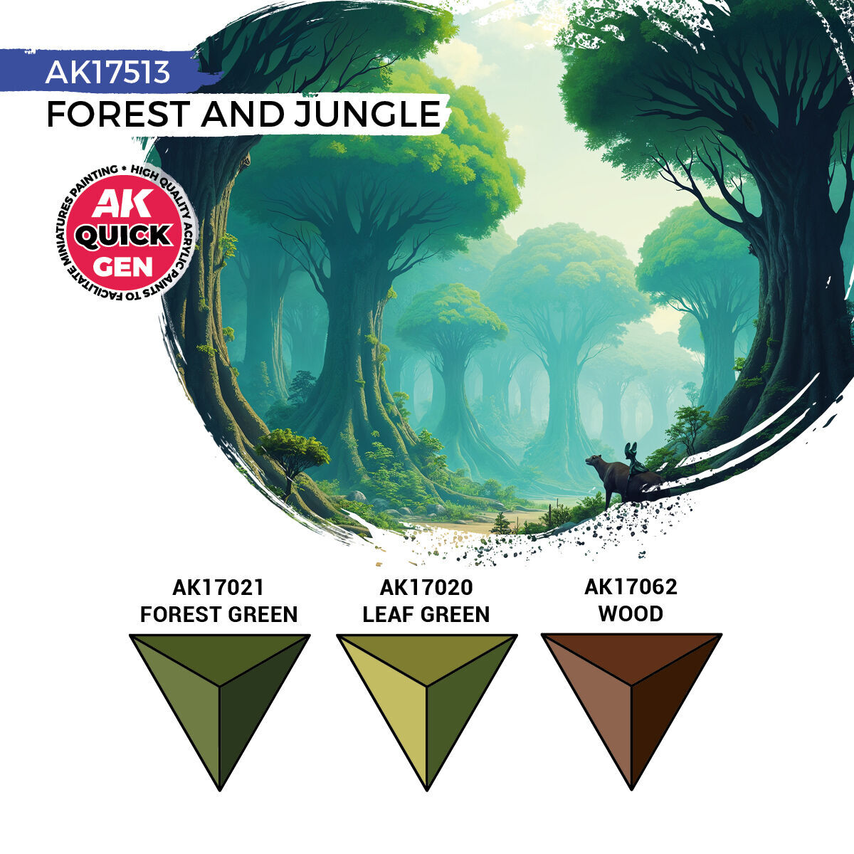 AK Interactive Quick Gen Forest & Jungle Acrylic Paint Set (3 Colours) (3)