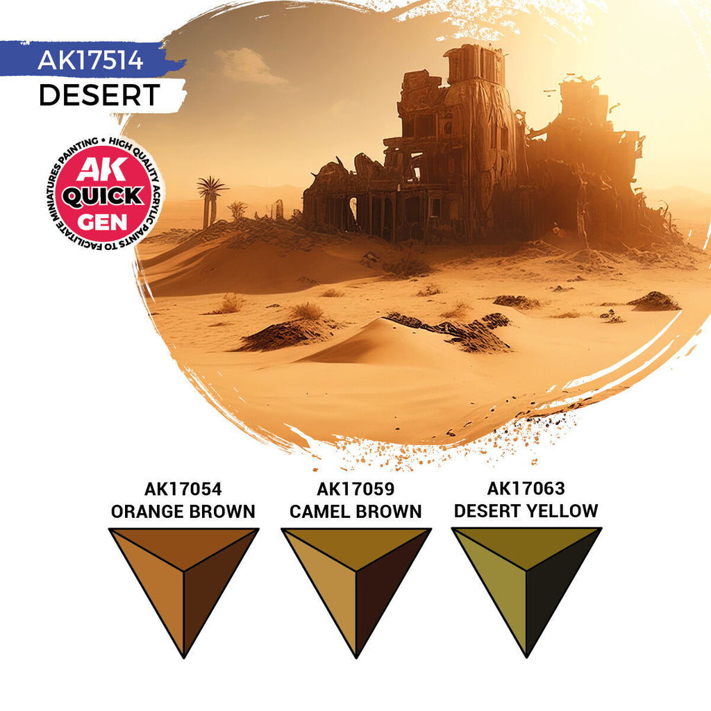 AK Interactive Quick Gen Desert Acrylic Paint Set (3 Colours) (3)