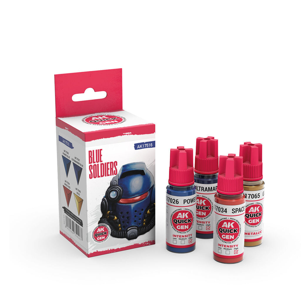 AK Interactive Quick Gen Blue Soldiers Acrylic Paint Set (4 Colours) (2)