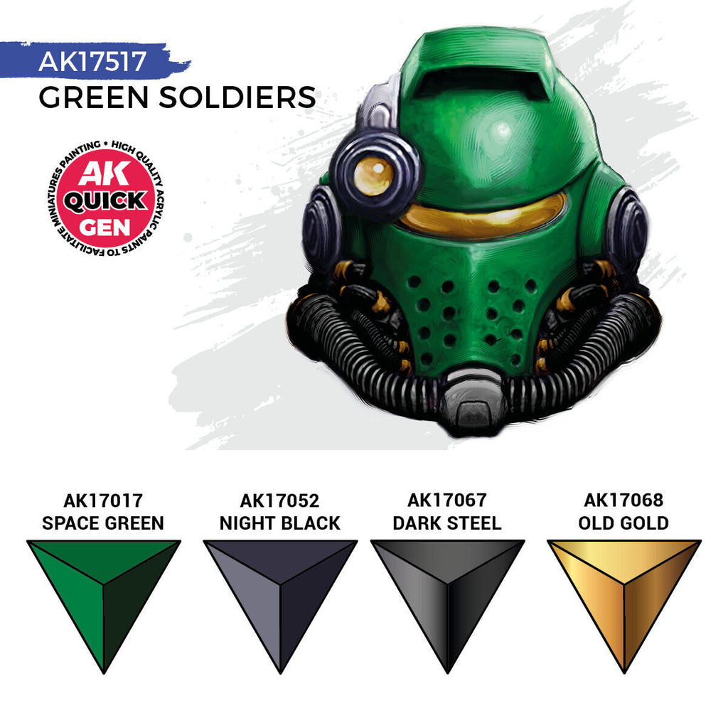 AK Interactive Quick Gen Green Soldiers Acrylic Paint Set (4 Colours) (3)