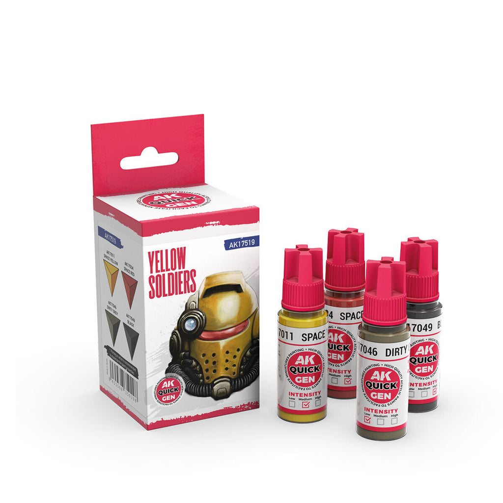 AK Interactive Quick Gen Yellow Soldiers Acrylic Paint Set (4 Colours) (2)
