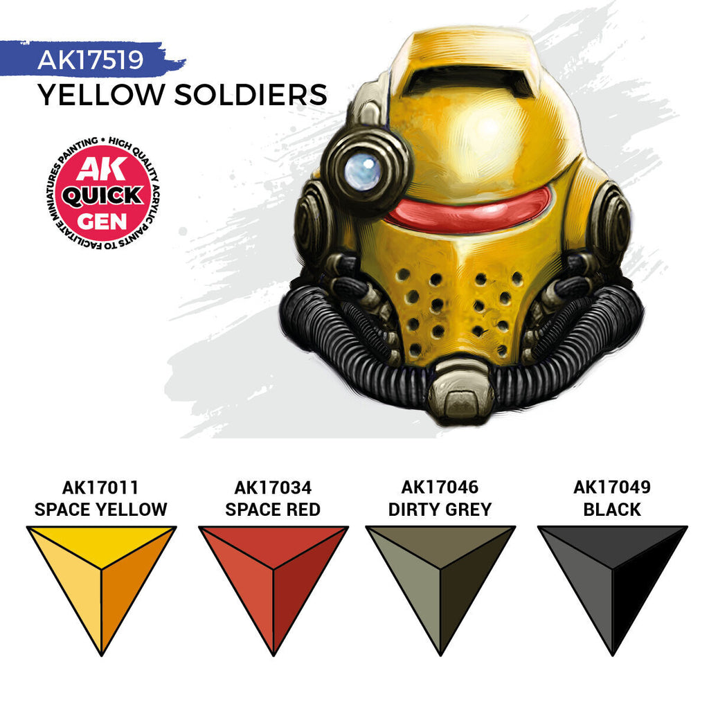 AK Interactive Quick Gen Yellow Soldiers Acrylic Paint Set (4 Colours) (3)