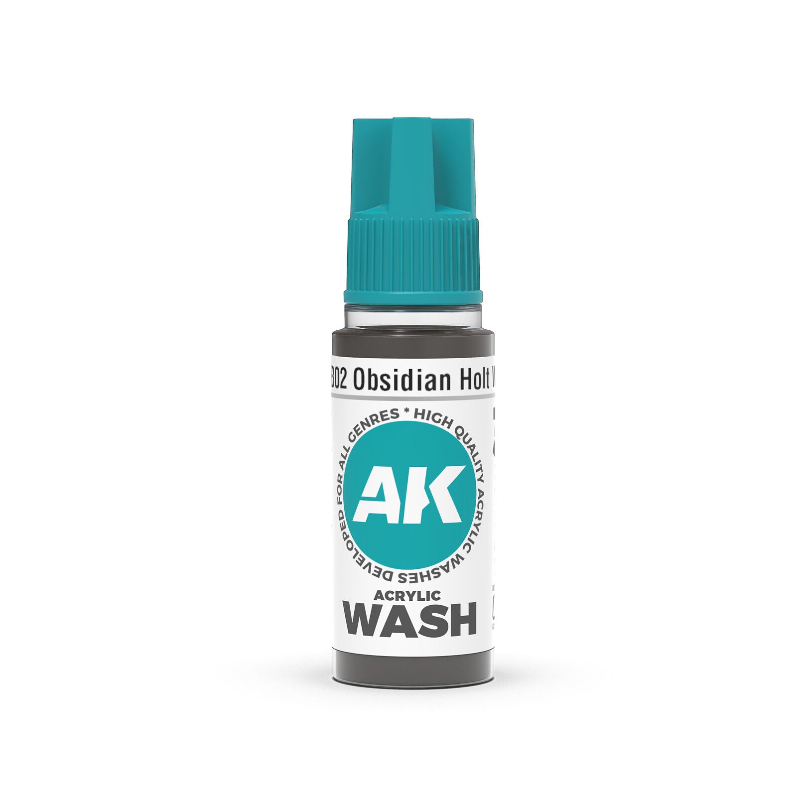 AK Interactive AK19302 Acrylic Wash Obsidian Holt 18ml