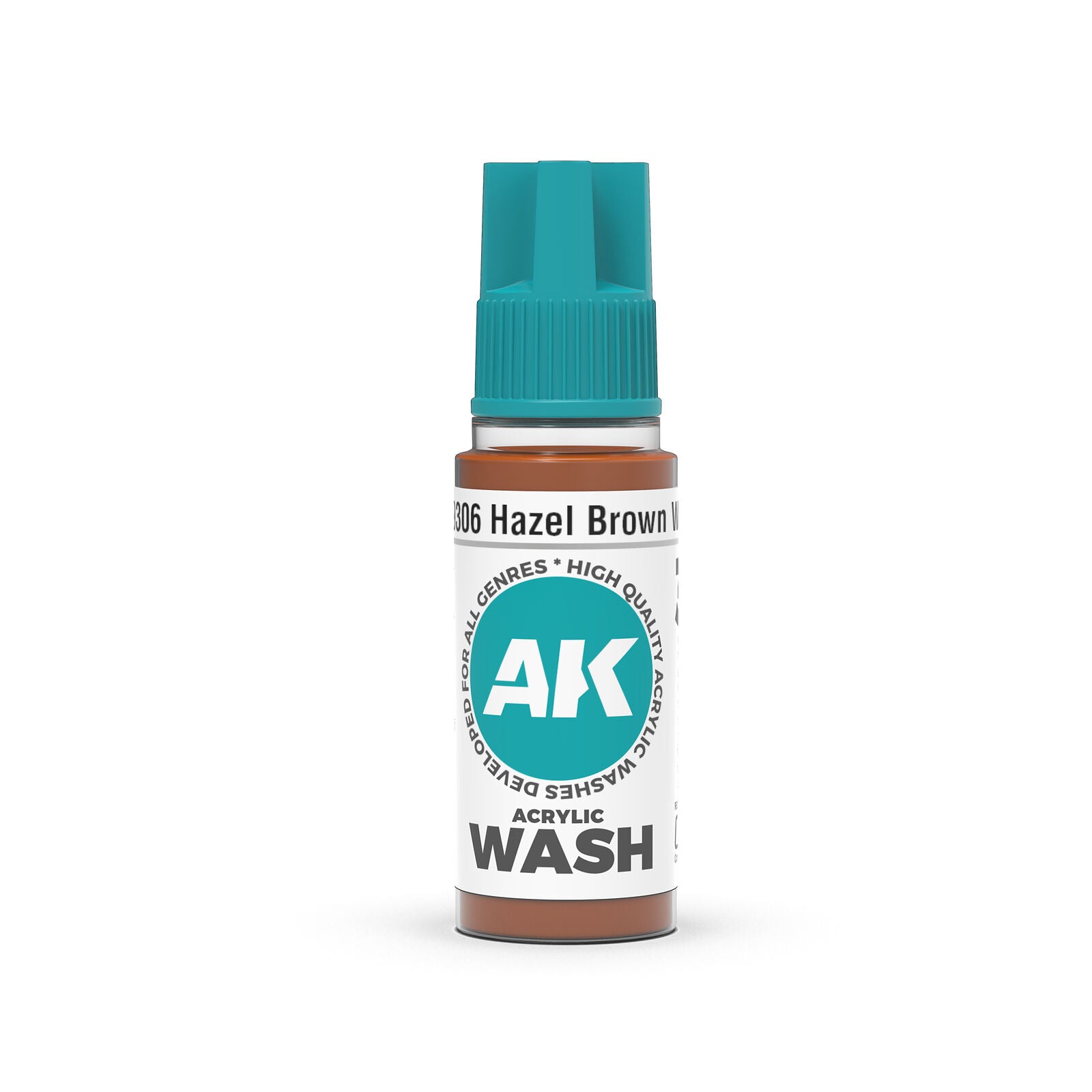 AK Interactive AK19306 Acrylic Wash Hazel Brown 18ml