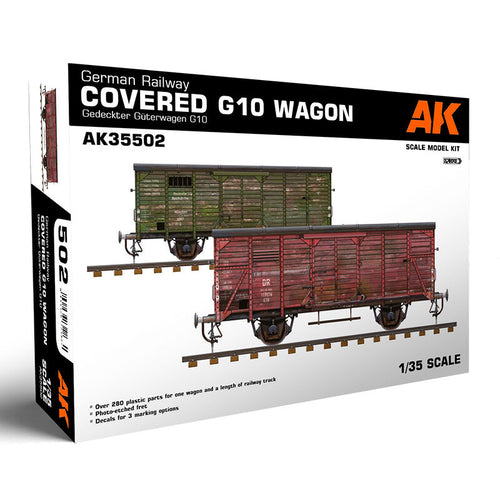 AK Interactive German Railway Covered G10 Wagon Gedeckter Guterwagen