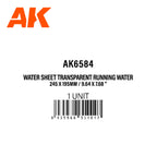 AK Interactive Styrene Water Sheet Transparent Running Water 245 x (3)