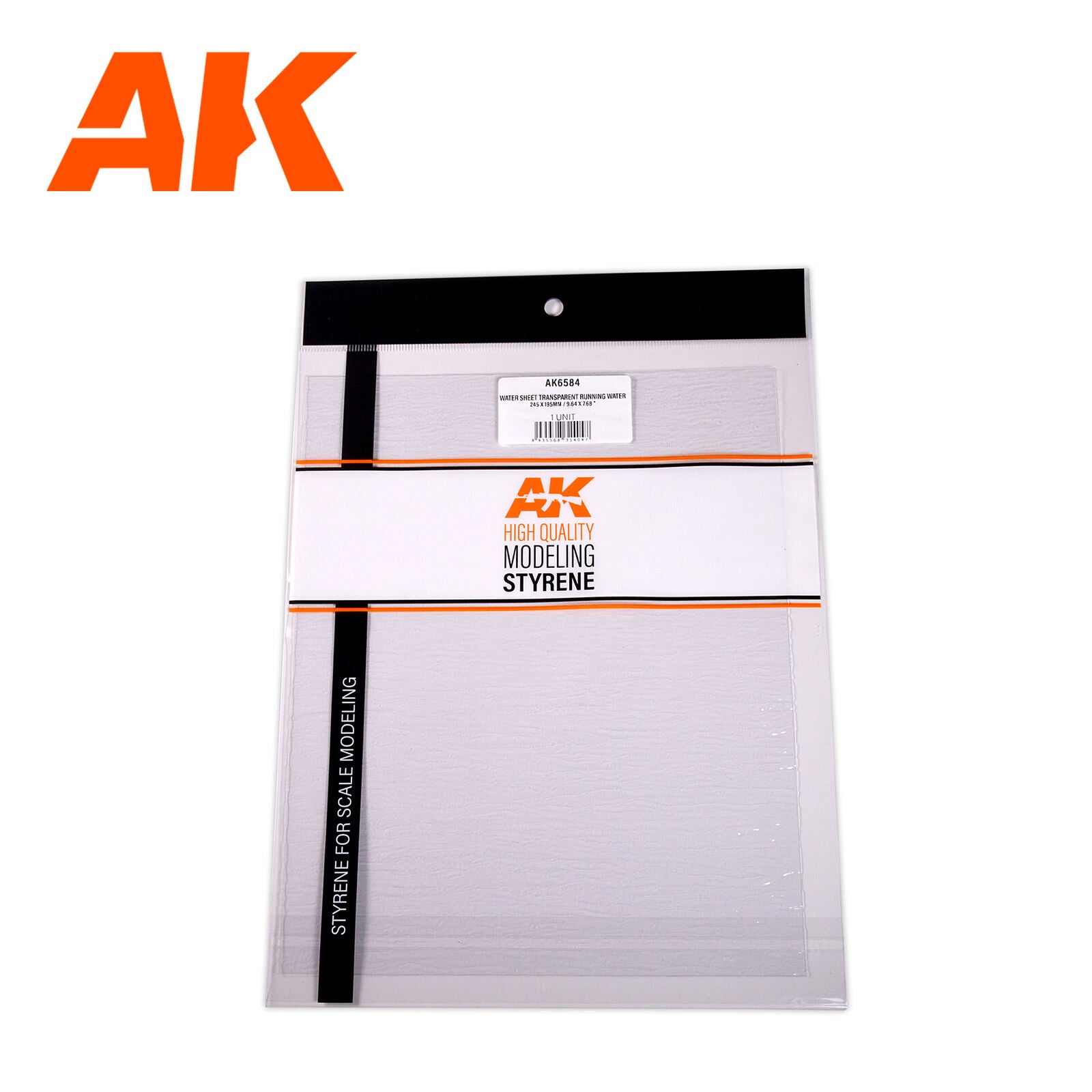 AK Interactive Styrene Water Sheet Transparent Running Water 245 x (2)