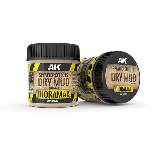 AK Interactive AK8027 Dioramas Splatter Effects Dry Mud 100ml Acrylic