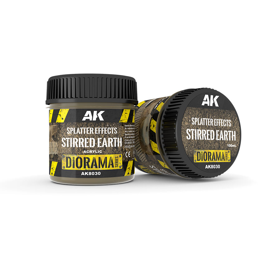 AK Interactive AK8030 Dioramas Splatter Effects Stirred Earth 100ml Acrylic