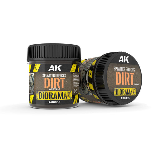 AK Interactive AK8035 Dioramas Splatter Effects Dirt 100ml Acrylic