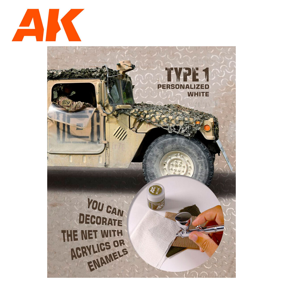 AK Interactive Regular Camouflage Net Type 1 Personalized White (2)
