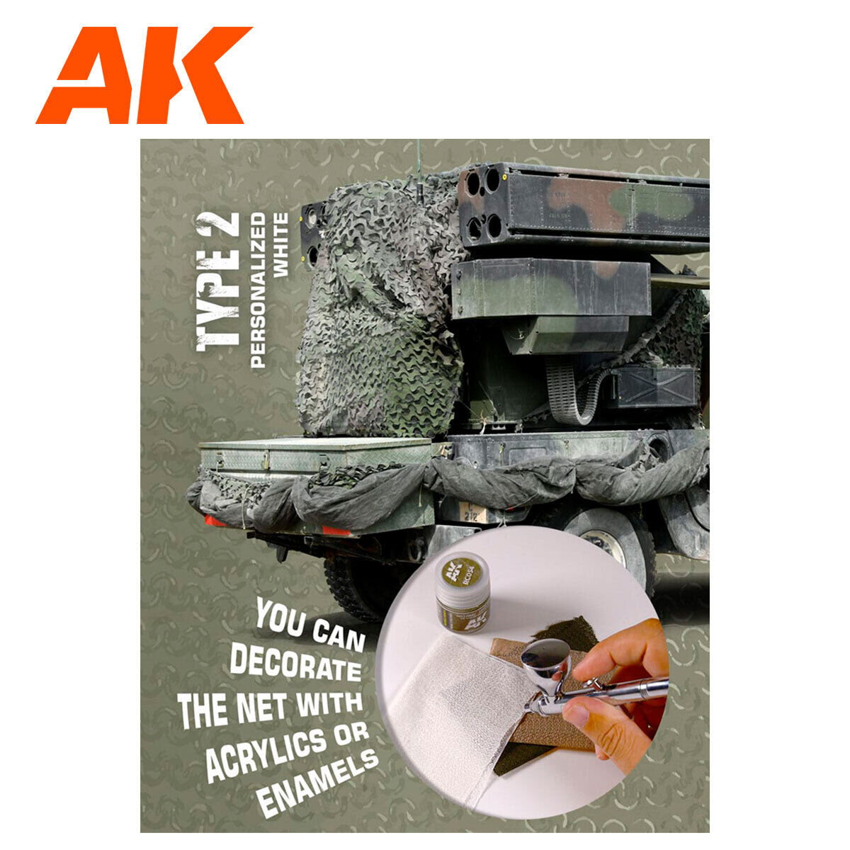 AK Interactive Regular Camouflage Net Type 2 Personalized White (2)