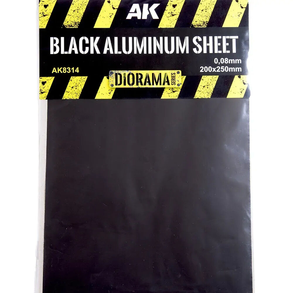 AK Interactive AK8314 Black Aluminium Sheet 150Âµm 200x250mm