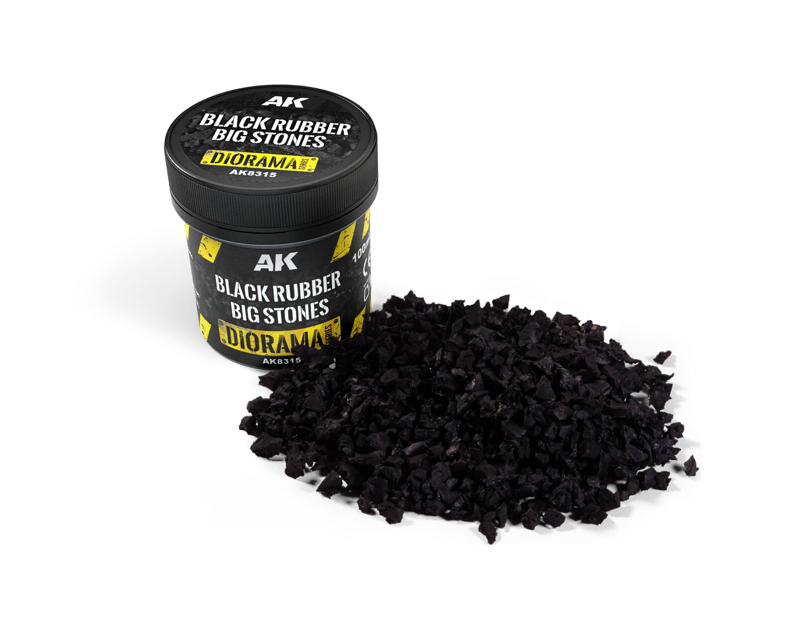 AK Interactive AK8315 Dioramas Black Rubber Big Stones 100ml