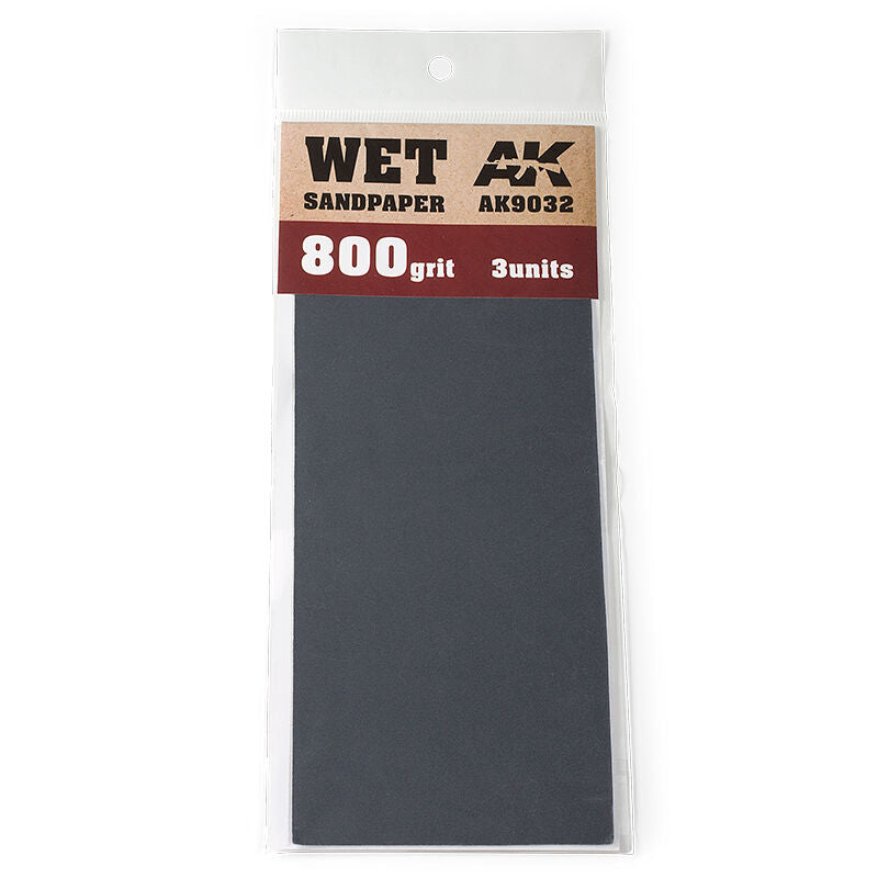AK Interactive Wet Sandpaper 800 Grit 3 units