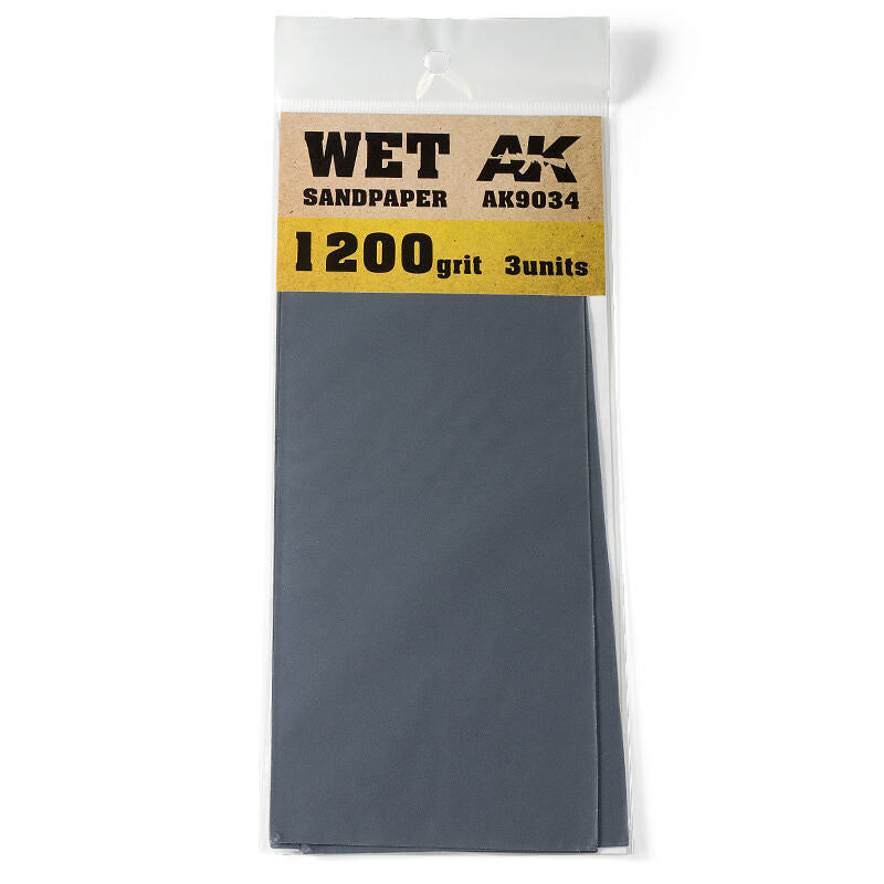 AK Interactive Wet Sandpaper 1200 Grit 3 units