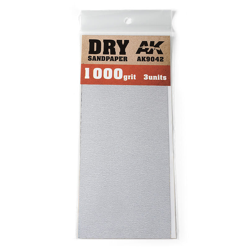 AK Interactive Dry Sandpaper 1000 Grit 3 units