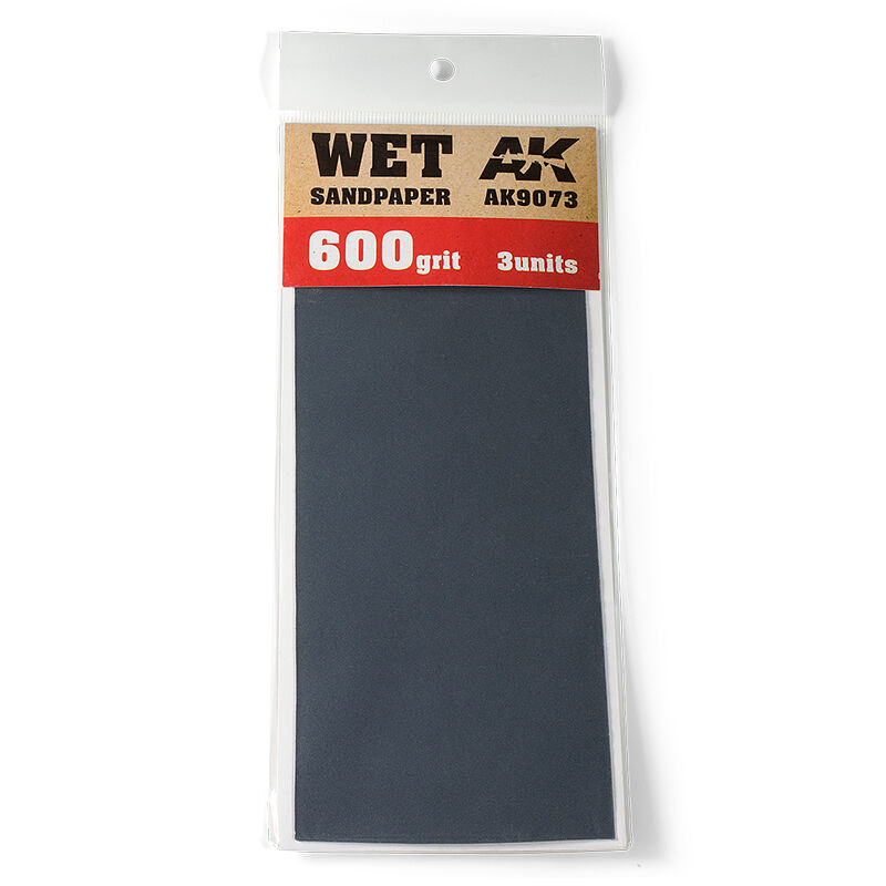 AK Interactive Wet Sandpaper 600 Grit 3 units