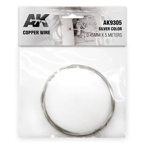 AK Interactive AK9305 Copper Wire 0.45mm x 5 Meters Silver