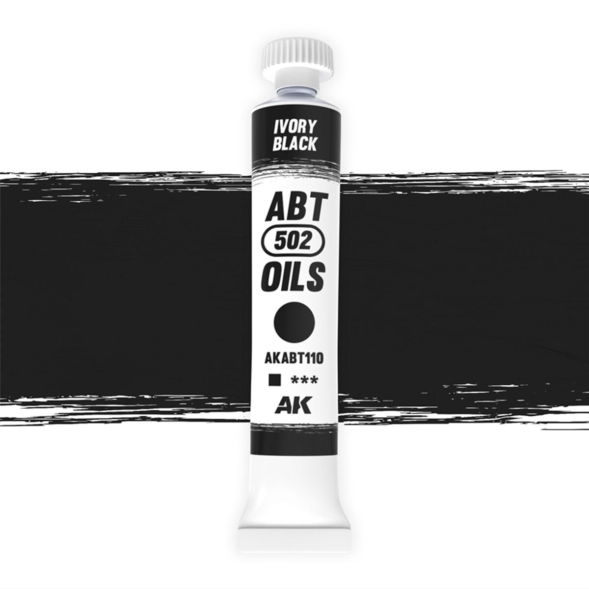 AK Interactive AKABT110 ABT110 Ivory Black Oil Paint 20ml