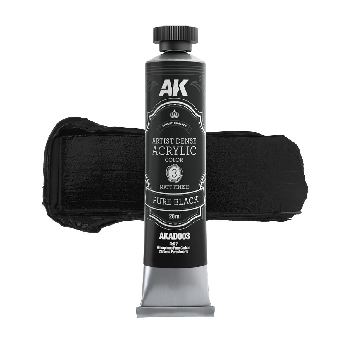AK Interactive Artist Dense Acrylic Pure Black 20ml