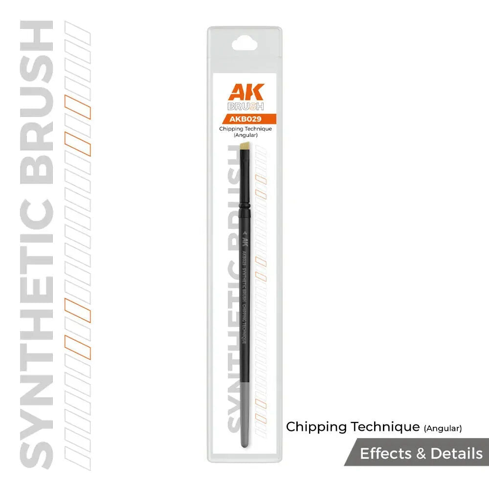 AK Interactive AKB029 Synthetic Brush Chipping Technique Angular